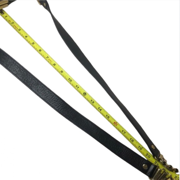 TED BAKER Black Lambskin and Brass Accent Throughout Bag & Strap Crossbody Bag - Picture 12 of 17